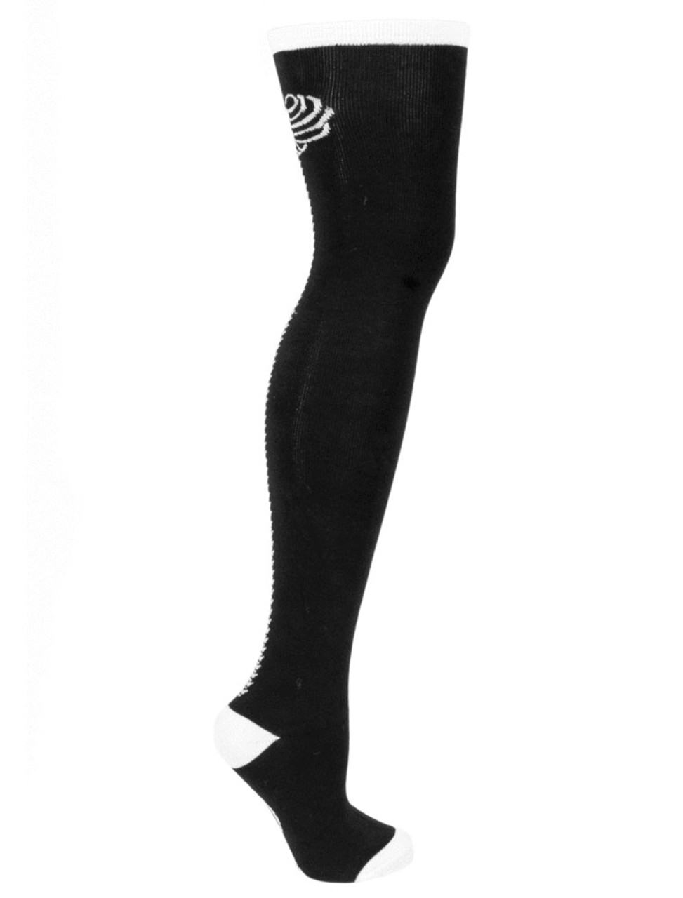Too Fast Heartbone Spine Thigh High Socks - Suicide Glam Australia