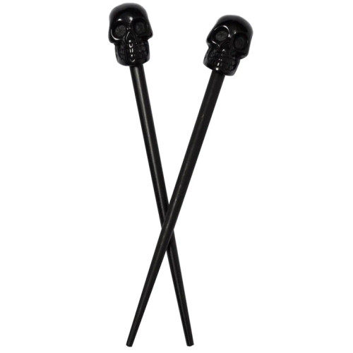 Kreepsville 666 Skull Collection Hair Sticks: Black Kreepsville 666 Skull Collection Hair Sticks: Black