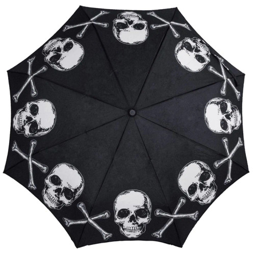 Kreepsville 666 Skull Handle Umbrella: Anatomical Skull and Bones Kreepsville 666 Skull Handle Umbrella: Anatomical Skull and Bones