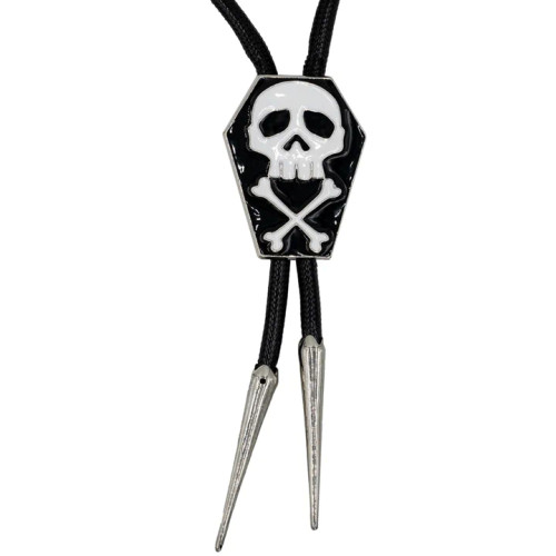 Kreepsville 666 Bolo Western Tie: Coffin Skull X Bones Kreepsville 666 Bolo Western Tie: Coffin Skull X Bones