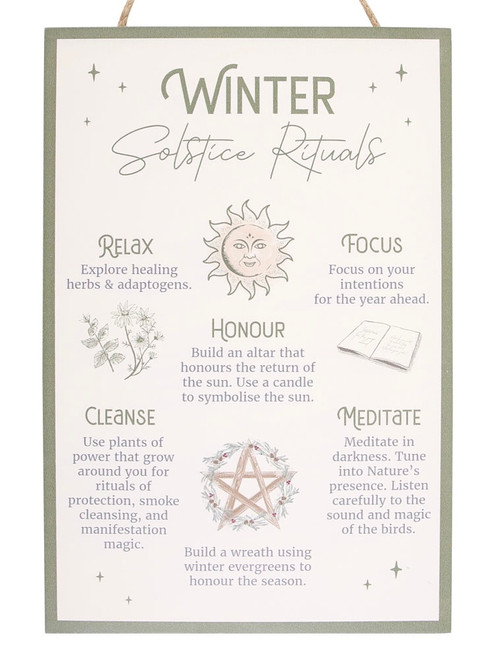 Winter Solstice Rituals Wiccan Hanging Sign Winter Solstice Rituals Wiccan Hanging Sign