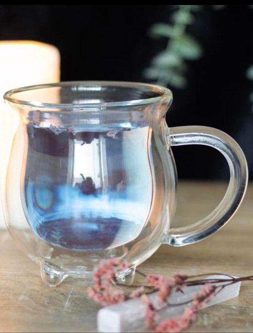 Clear Double Walled Glass Cauldron Mug Clear Double Walled Glass Cauldron Mug