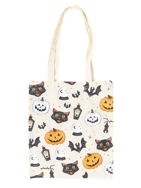 Spooky Cat and Pumpkin Tote Bag