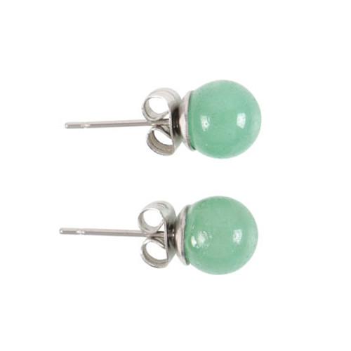 Crystal Stud Earrings: Aventurine - Good Luck Crystal Stud Earrings: Aventurine - Good Luck