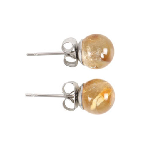 Crystal Stud Earrings: Citrine - Happiness Crystal Stud Earrings: Citrine - Happiness