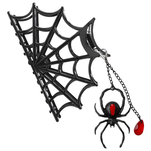 Kreepsville 666 Spider Charm Web Claw Clip: Black
