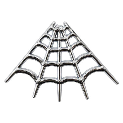 Kreepsville 666 Motor Macabre Stick On Emblem: Spiderweb - Chrome Kreepsville 666 Motor Macabre Stick On Emblem: Spiderweb - Chrome