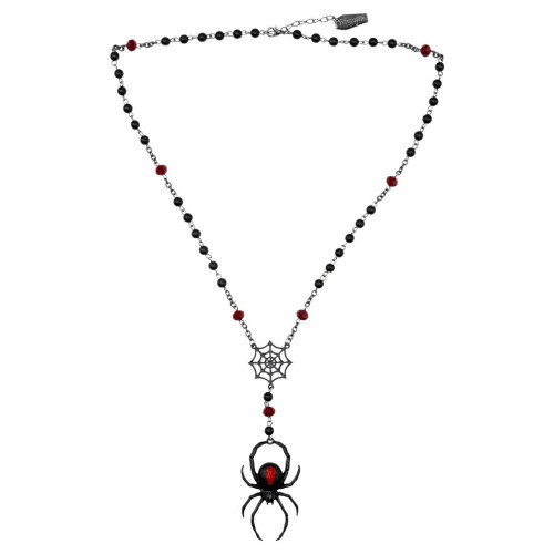 Kreepsville 666 Black Widow Spider Rosary Necklace
