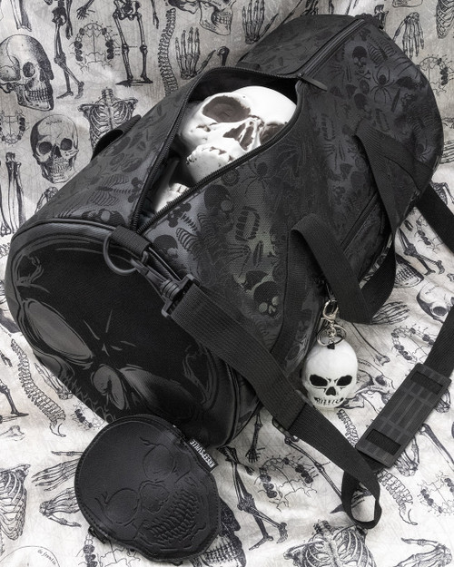 Kreepsville 666 Black Skull Barrel Bag - Suicide Glam Australia