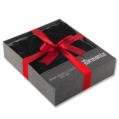 Demonia Black Scarf, Beanie and Gloves Gift Set - IN STOCK