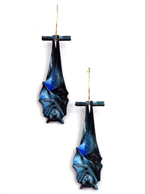 Mysterious Elegance Wooden Bat Earrings Mysterious Elegance Wooden Bat Earrings