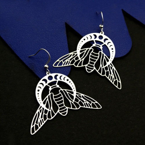 Flutter Moon Moth Stainless Steel Earrings Flutter Moon Moth Stainless Steel Earrings