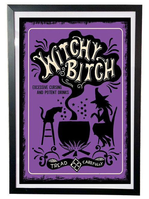 Too Fast Witchy Bitch Warning Poster Too Fast Witchy Bitch Warning Poster