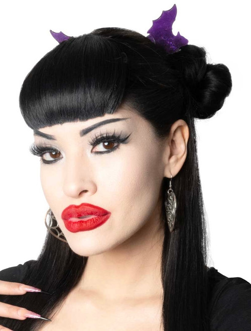 Kreepsville 666 Bat Hair Claw Clip Set: Purple