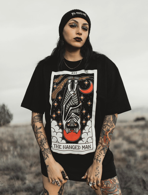 The Pretty Cult American Traditional Tarot Card T-Shirt: The Hanged Man - Small to 3XL