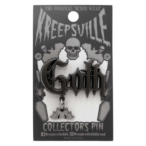 Kreepsville 666 Goth Text Enamel Pin - Suicide Glam Australia