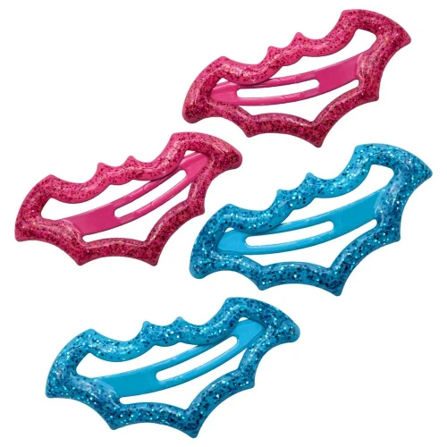 Kreepsville 666 Bat Snap Hair Clips: Blue and Pink Glitter