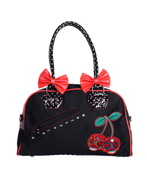 Banned Black Cherry Skulls Handbag Banned Black Cherry Skulls Handbag