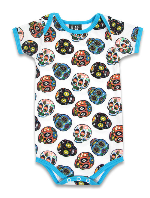 Six Bunnies Romper: Sugar Skulls II - 0-3 Months