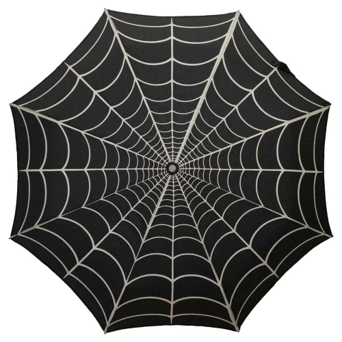 Kreepsville 666 Skull Handle Anti UV Umbrella: Spiderweb
