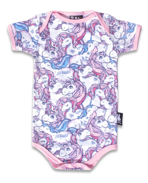 Six Bunnies Romper: Unicorn Dreams - 3-6 Months