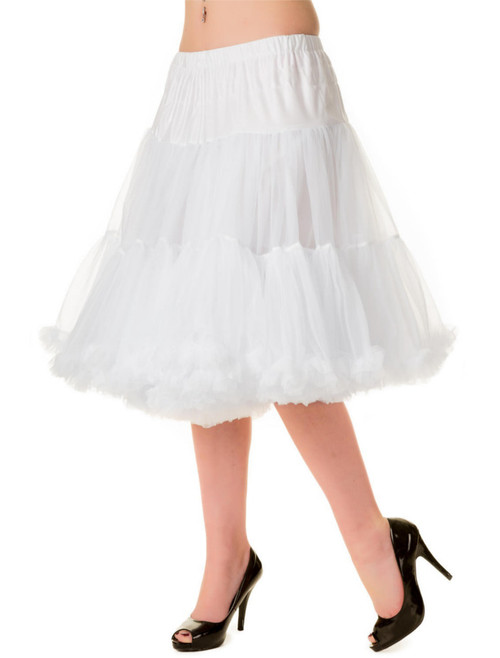 Banned Starlite 23" Petticoat: White Banned Starlite 23" Petticoat: White