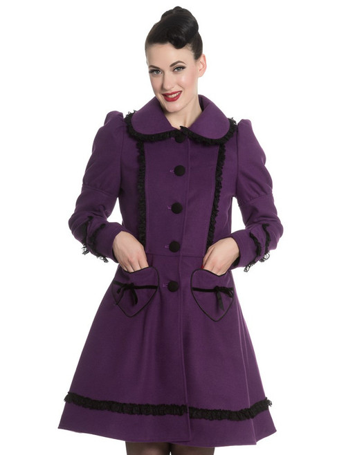 Hell Bunny Courtney Coat: Purple - XS to XL