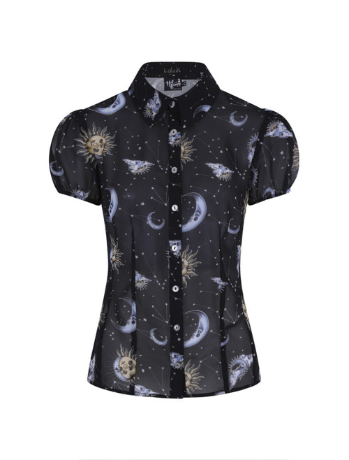 Hell Bunny Solaris Blouse - Small, 2XL, 3XL and 4XL Hell Bunny Solaris Blouse - Small, 2XL, 3XL and 4XL