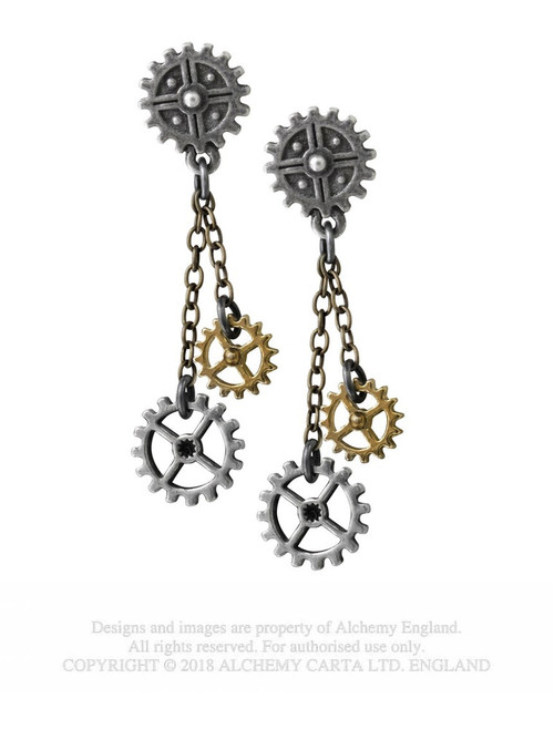 Alchemy Empire - Steampunk Machine Head Earrings