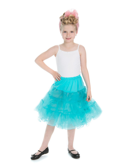 Hearts and Roses Kids' Petticoat: Blue