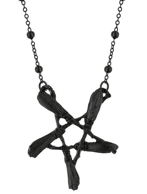 Restyle Broom Pentagram Pendant: Black Restyle Broom Pentagram Pendant: Black