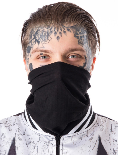 Poizen Industries Snood / Face Wrap: Black Poizen Industries Snood / Face Wrap: Black