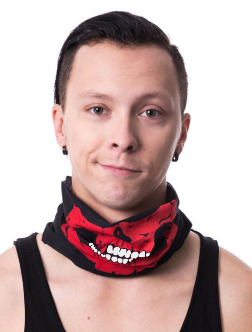 Poizen Industries Skull Snood: Red