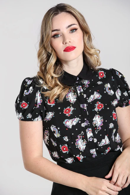 Hell Bunny Star Catcher Blouse - Large, XL and 2XL