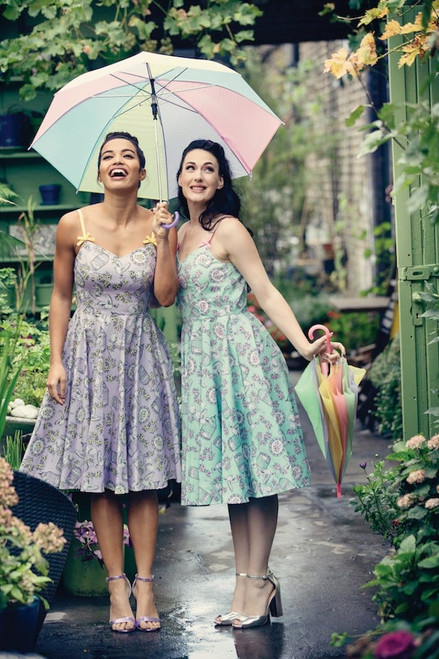Hell Bunny Birdcage Dress: Lavender - XS, Small and Medium Hell Bunny Birdcage Dress: Lavender - XS, Small and Medium