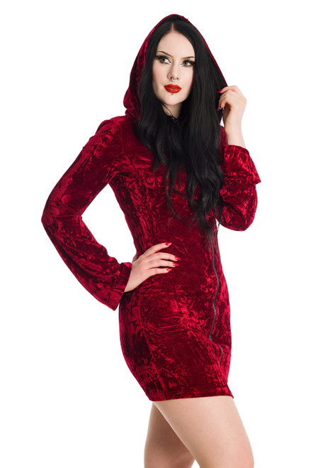 Banned Big Crush Hoodie Dress: Burgundy 