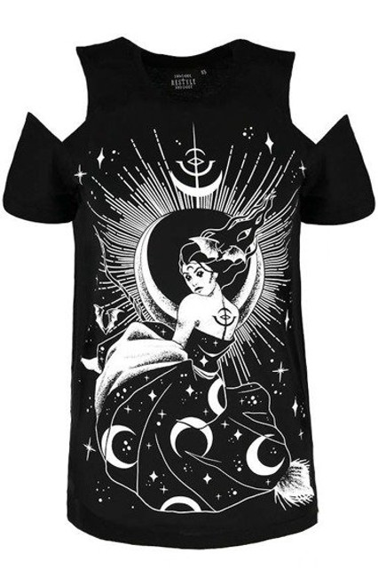 Restyle Nox Cold Shoulder T-Shirt - XS Restyle Nox Cold Shoulder T-Shirt - XS
