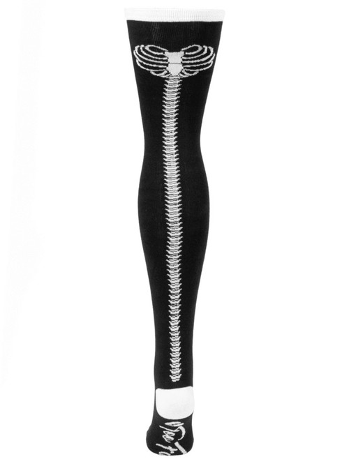 Too Fast Heartbone Spine Thigh High Socks