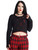Banned Wilde Crop Jumper: Black / Red - Large to 4XL Banned Wilde Crop Jumper: Black / Red - Large to 4XL
