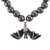 Gothic Hanging Bat Charm Hematite Bracelet