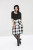 Hell Bunny Teen Spirit Mid Skirt: Black / White - Small to 4XL