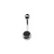 BodyVibe Silver Double Gem Navel Barbell: Black