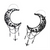 BodyVibe Black Crescent Moon and Chains Plug Hoop Earrings (Pair) BodyVibe Black Crescent Moon and Chains Plug Hoop Earrings (Pair)