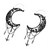 BodyVibe Black Crescent Moon and Chains Plug Hoop Earrings (Pair) BodyVibe Black Crescent Moon and Chains Plug Hoop Earrings (Pair)