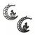 BodyVibe Black Crescent Moon with Mushrooms Plug Hoop Earrings (Pair) BodyVibe Black Crescent Moon with Mushrooms Plug Hoop Earrings (Pair)