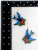 Blue Swallows Blooming Blossoms Wooden Earrings Blue Swallows Blooming Blossoms Wooden Earrings