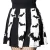 Kreepsville 666 Bat Stripe Skater Skirt: White - Large