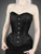 Restyle Overbust Corset: Black Brocade