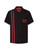 Chet Rock Lucky Stripe Bowling Shirt: Black / Red - XL