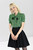 Hell Bunny Humbug Blouse: Black / Green - Small and Medium